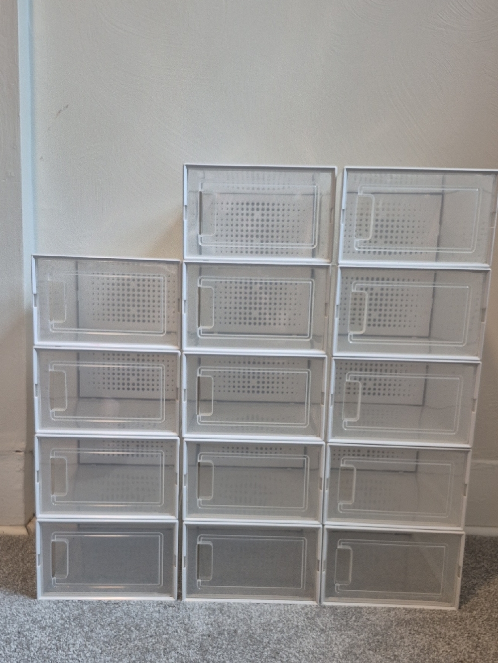 24 Modular White Frame Clear Shoe Storage Boxes - Picture 5 of 6